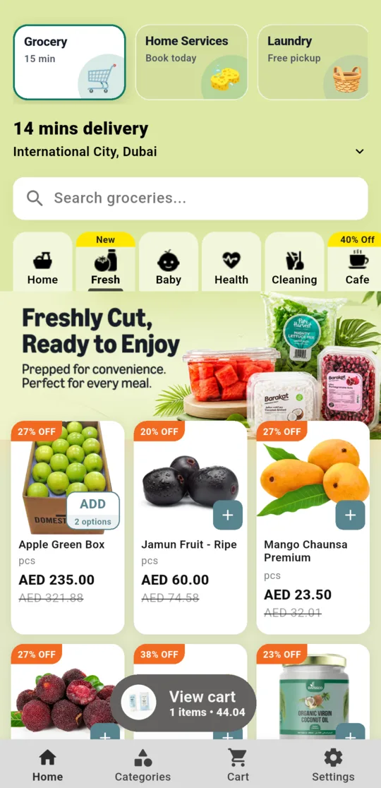 Fresh produce with discounts